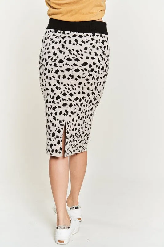 Animal Print Sweater Skirts Krs5026-2p