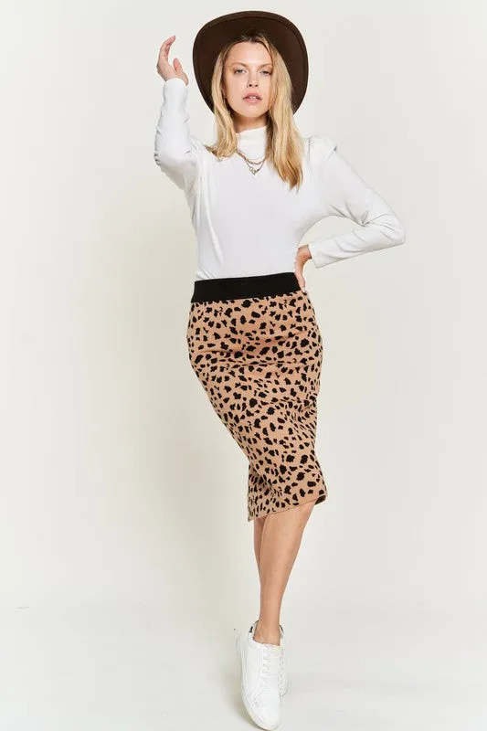 Animal Print Sweater Skirts Krs5026-2p