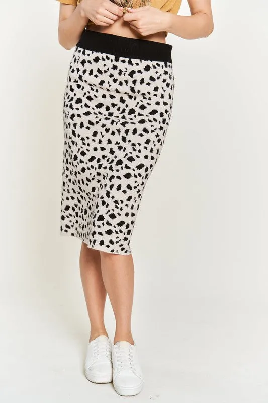 Animal Print Sweater Skirts Krs5026-2p