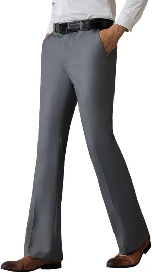 Asian Size Mens Boot Cut Dress Pants Flared Flares Style Tailored Trousers Bell Bottom Wedding Casual Vintage
