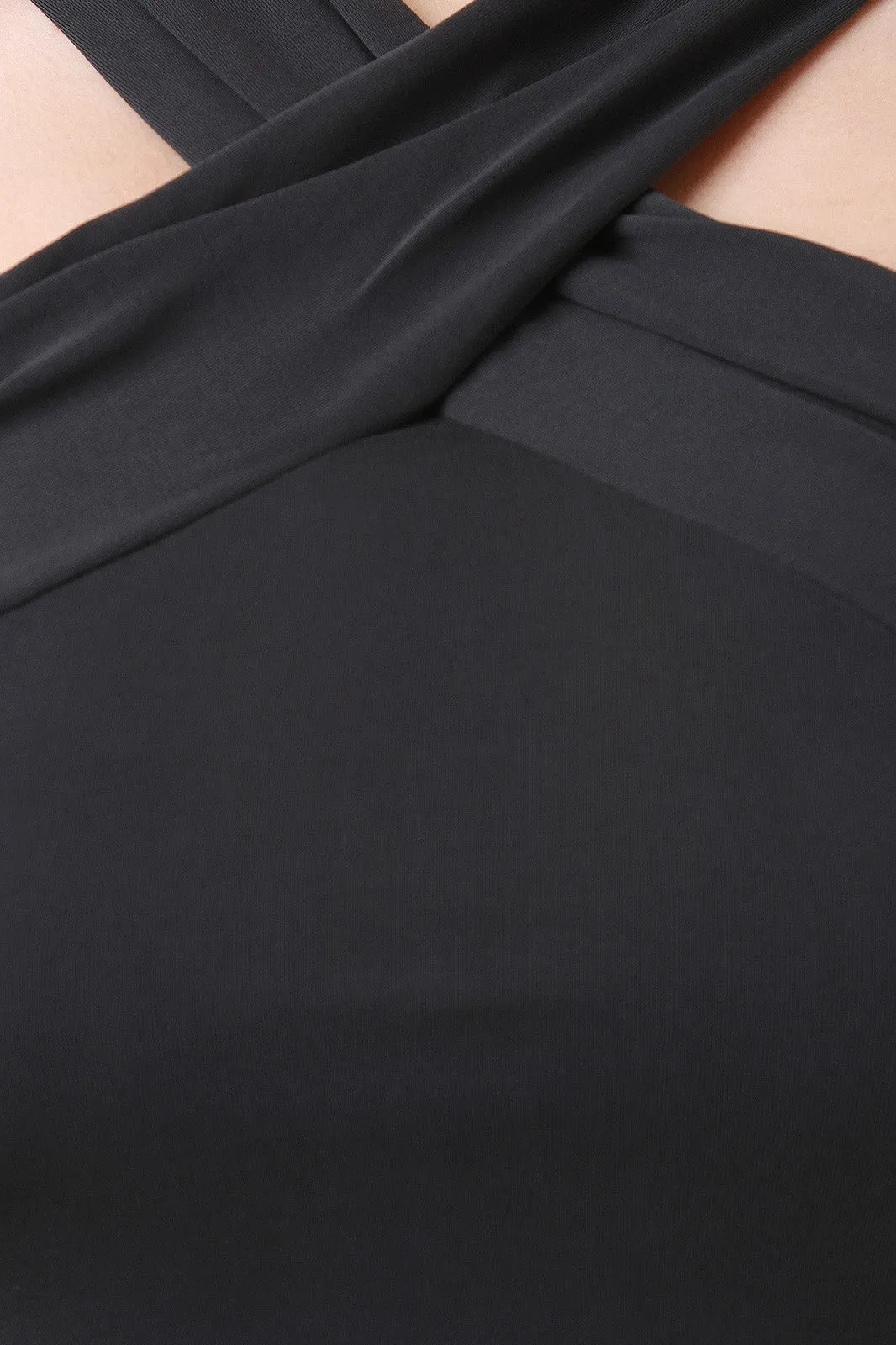 Cutaway Halter Asymmetrical Surplice Dress