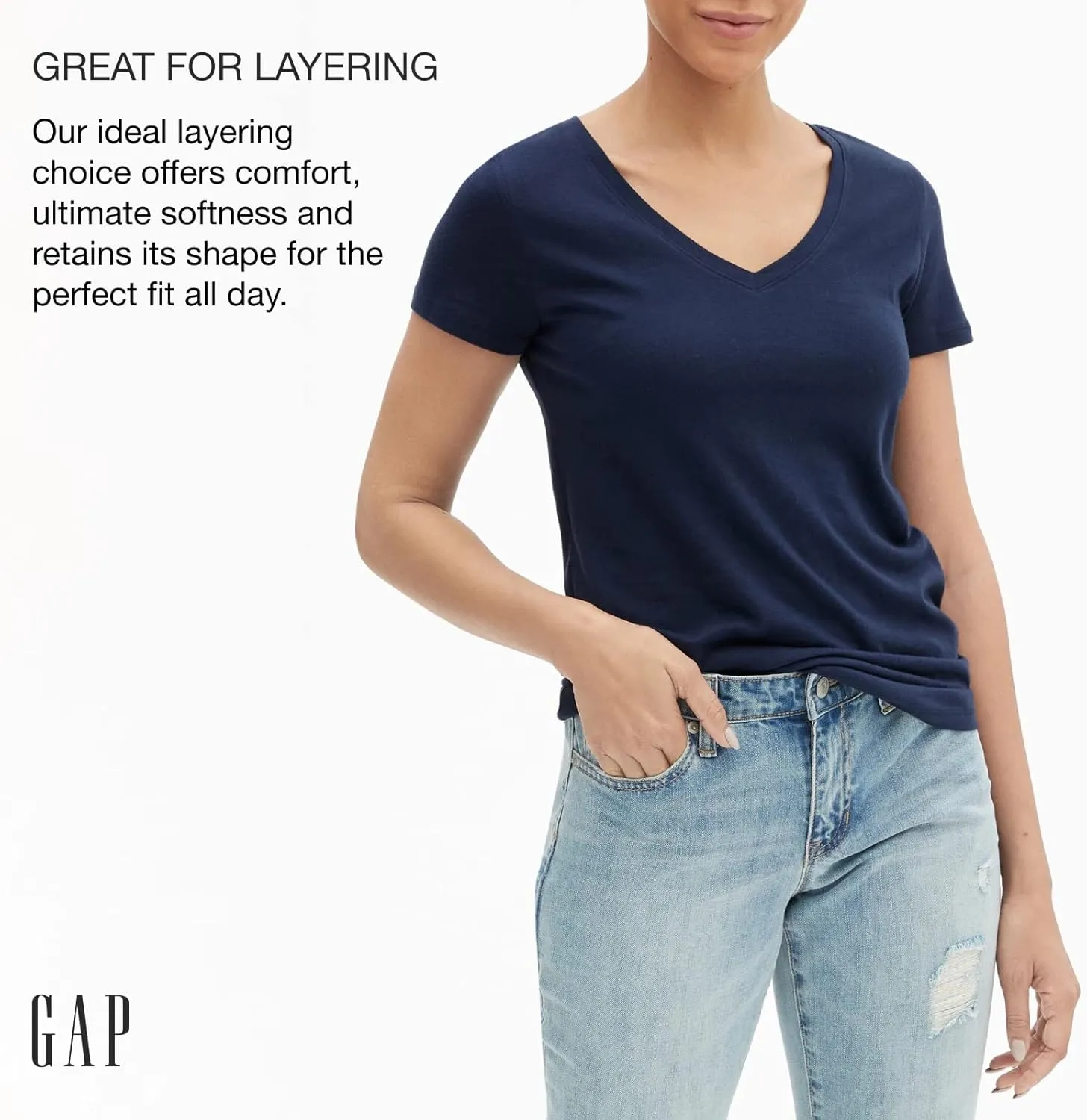 GAP Women's Favorite V-Neck Tee T-Shirt