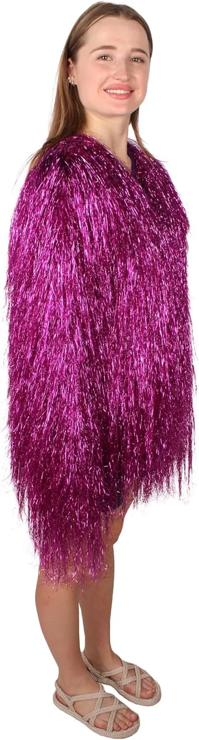 HPO Unisex Festival Carnival Thin Tinsel Jacket with Loose Fit | Extra Dense Tinsel | Multiple Size and Color Options