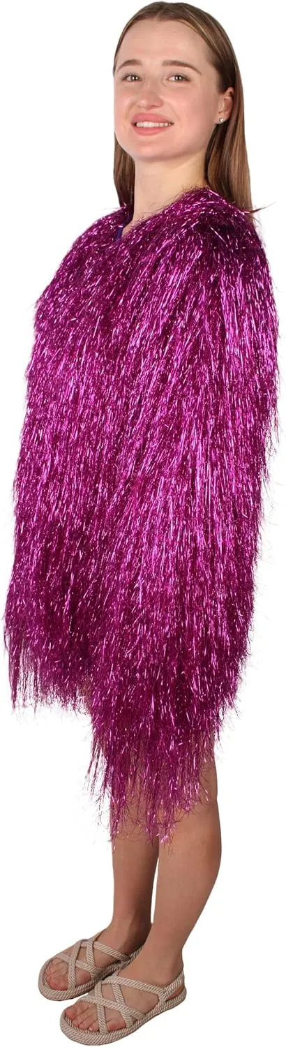 HPO Unisex Festival Carnival Thin Tinsel Jacket with Loose Fit | Extra Dense Tinsel | Multiple Size and Color Options
