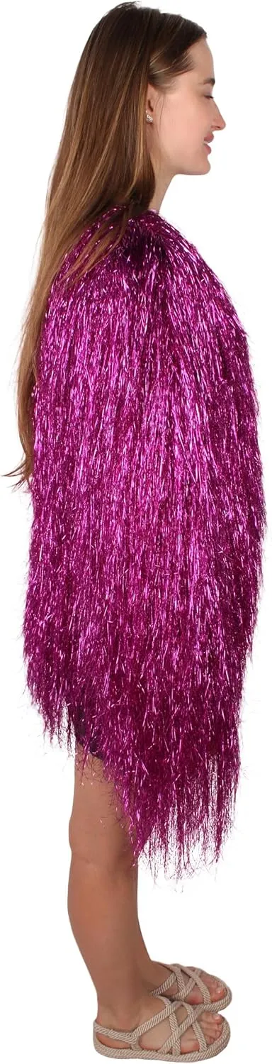 HPO Unisex Festival Carnival Thin Tinsel Jacket with Loose Fit | Extra Dense Tinsel | Multiple Size and Color Options