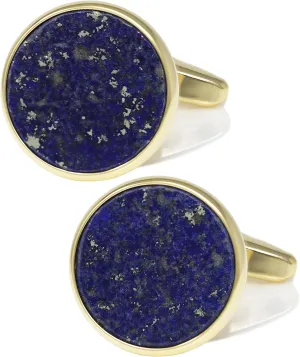 Men Mother Pearl Cufflinks With Box Gold Plated Rim Lapis Cuff Links Wedding Gift