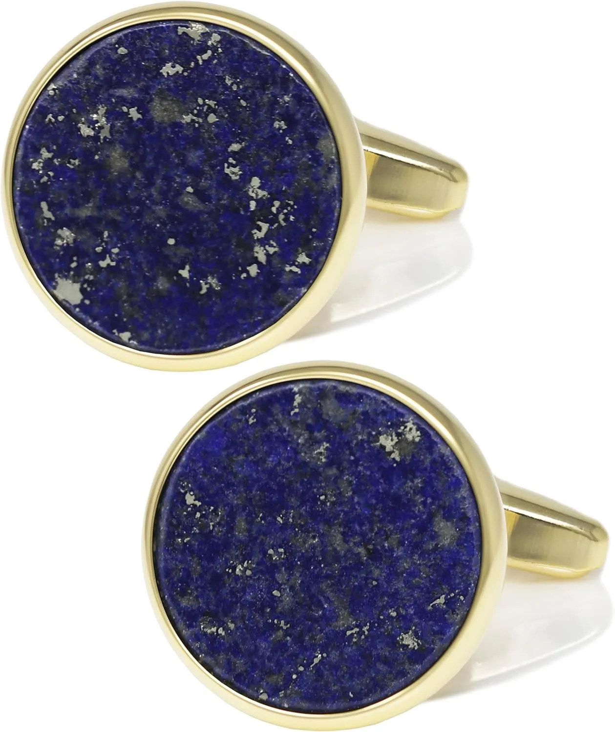 Men Mother Pearl Cufflinks With Box Gold Plated Rim Lapis Cuff Links Wedding Gift