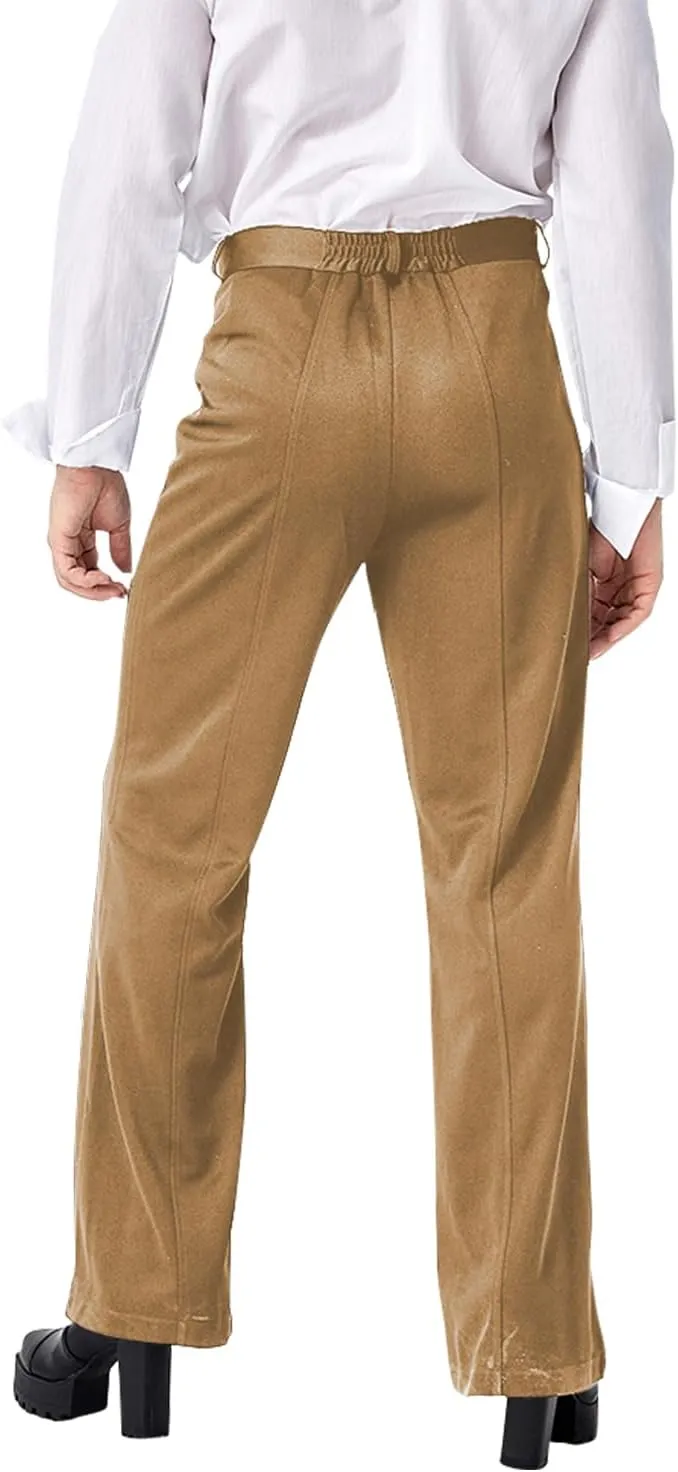 Men's 70s Retro Disco Pants Flared Trousers Bell Bottom Flares Dance Dude Costume