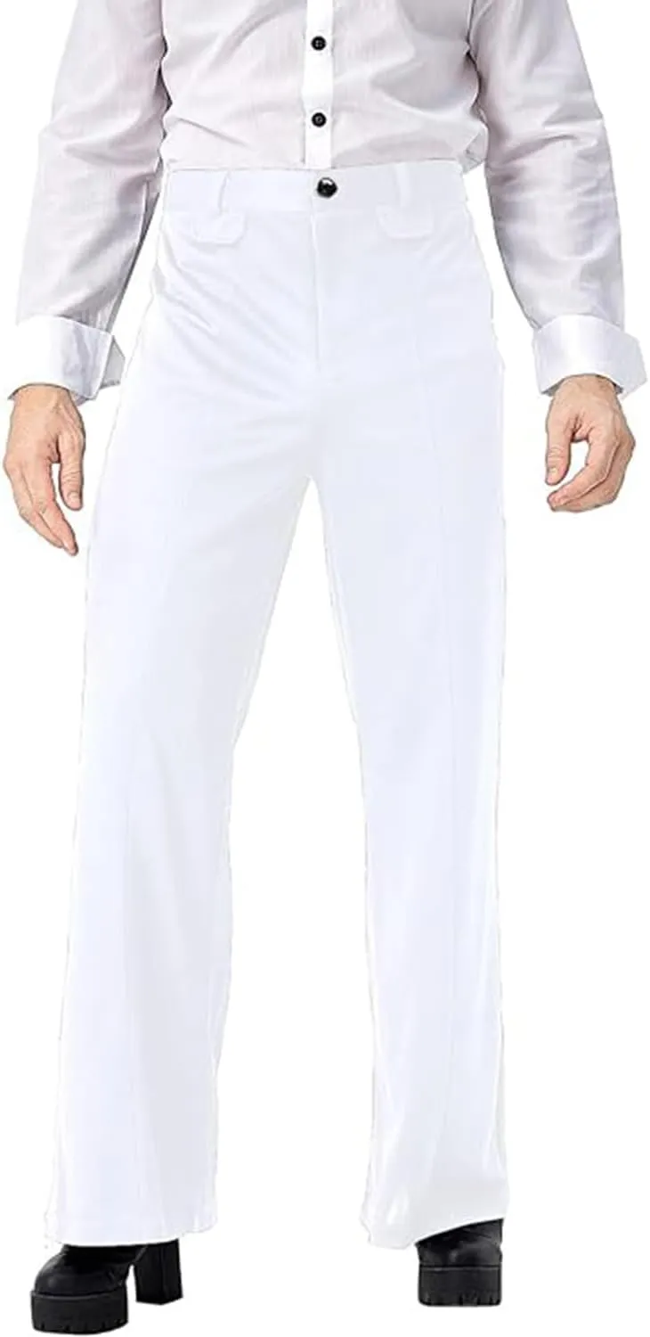 Men's 70s Retro Disco Pants Flared Trousers Bell Bottom Flares Dance Dude Costume
