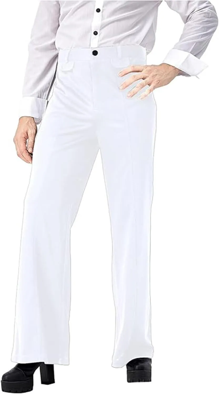 Men's 70s Retro Disco Pants Flared Trousers Bell Bottom Flares Dance Dude Costume