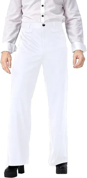 Men's 70s Retro Disco Pants Flared Trousers Bell Bottom Flares Dance Dude Costume