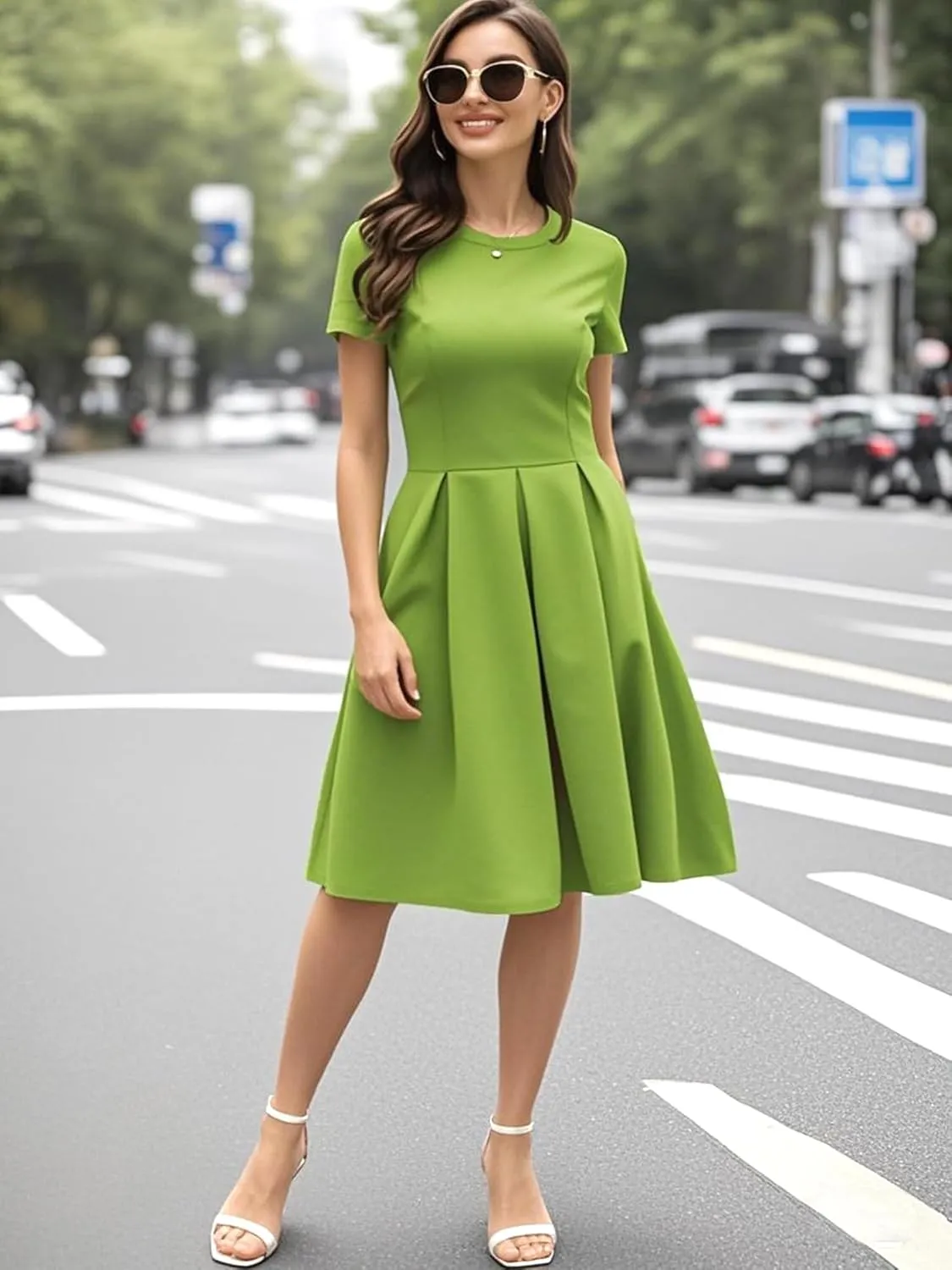 oxiuly Summer Dresses for Women 2024 Party Church Bridesmaid Graduation Dress with Pockets S253