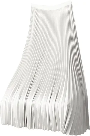 Plus Size Skirts for Women Elastic High Waist Soft Satin Flowy Party Metallic Shiny Accordion Pleated Midi Skirt