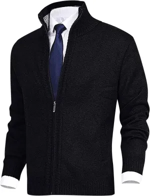 Sport Jackets for Men Men's Fashion Loose Cardigan Warm Jacket Sweater Stand Collar Knitting Coat Jackets
