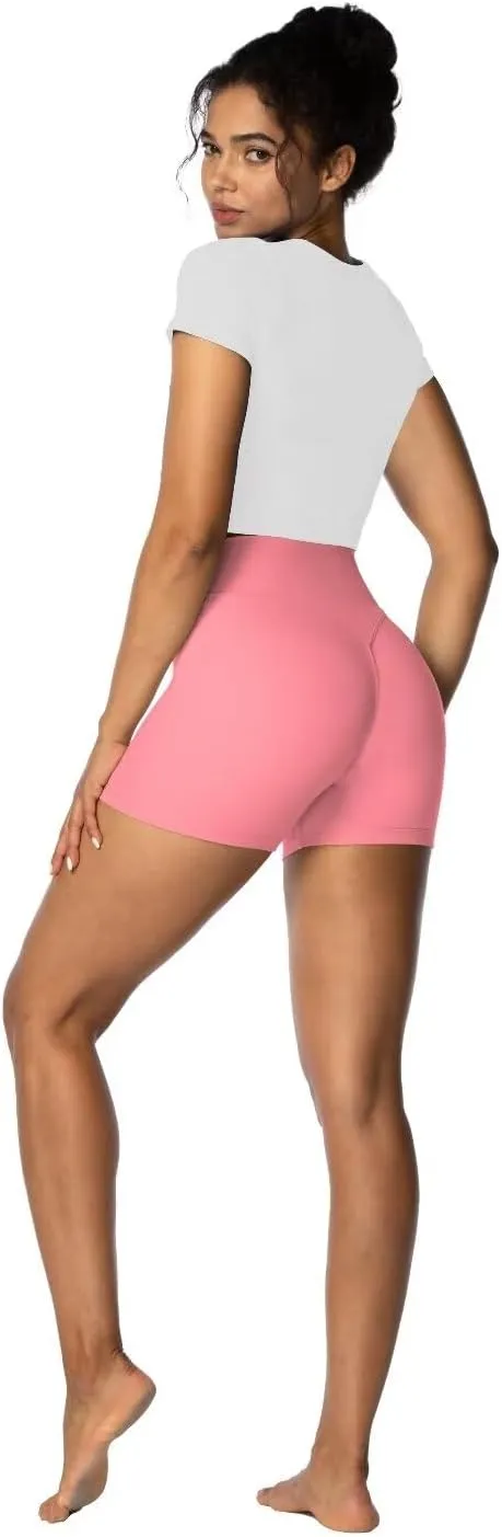 Sunzel Women's Invisible Butt Scrunch Shorts, High Waisted Biker Shorts, Gym Workout Yoga Running Shorts with Tummy Control