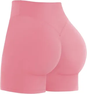 Sunzel Women's Invisible Butt Scrunch Shorts, High Waisted Biker Shorts, Gym Workout Yoga Running Shorts with Tummy Control