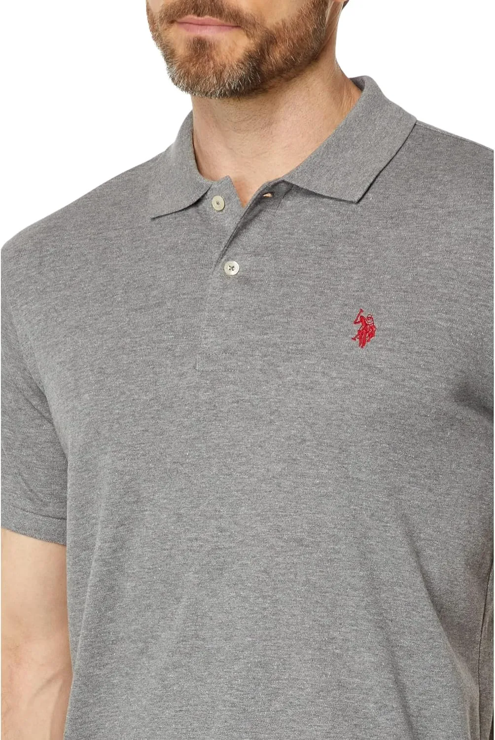 U.S. Polo Assn. Men's Solid Short Sleeve Interlock Polo Shirt, Golf Shirts for Men, Business Casual Polos