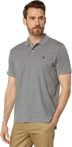 U.S. Polo Assn. Men's Solid Short Sleeve Interlock Polo Shirt, Golf Shirts for Men, Business Casual Polos