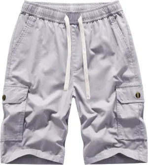 VtuAOL Women's Cargo Shorts Elastic Waist Comfy Cotton Loose Fit Shorts