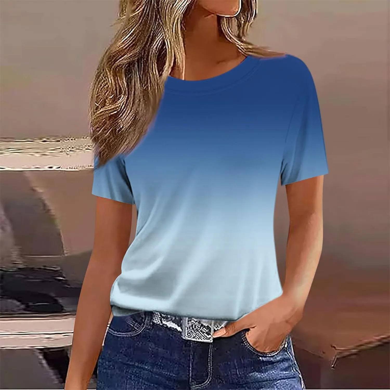 Womens Boho Floral Summer Tops 2025 Trendy Blouses Tunic Short Sleeve T Shirts Dressy Causal Ladies Spring Clothes