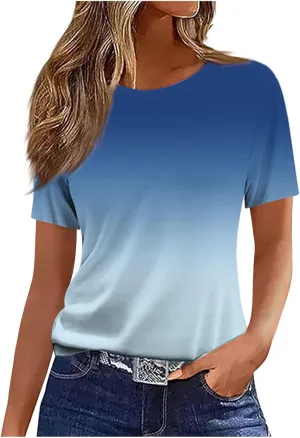 Womens Boho Floral Summer Tops 2025 Trendy Blouses Tunic Short Sleeve T Shirts Dressy Causal Ladies Spring Clothes
