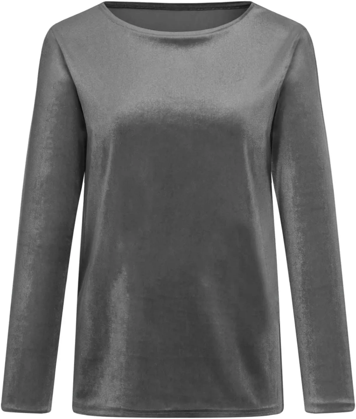 Women's Velour Sweatshirts Crewneck Long Sleeve Casual Pullover Winter Fall 2024 Holiday Soft Warm Shirts Velvet Tops